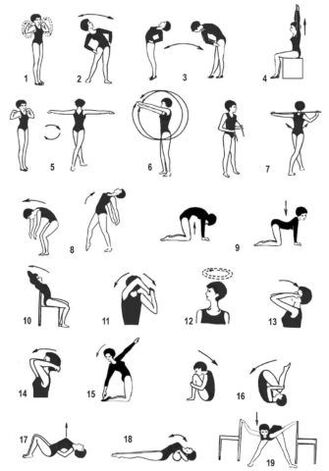 Numerosi esercizi per l'osteocondosi